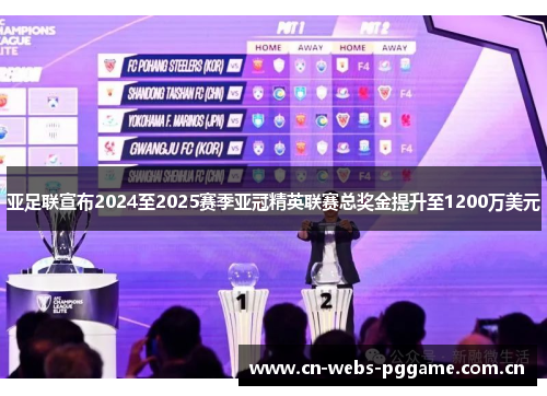 亚足联宣布2024至2025赛季亚冠精英联赛总奖金提升至1200万美元 亚足联宣布2024至2025赛季亚冠精英联赛总奖金提升至1200万美元